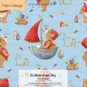 Stoffdesign Erdbärchen • Sky • Non Exclusiv [Digital]