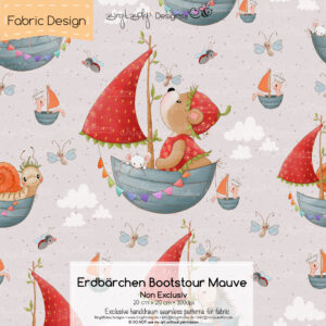 Stoffdesign Erdbärchen Bootstour • Mauve • Non Exclusiv [Digital]