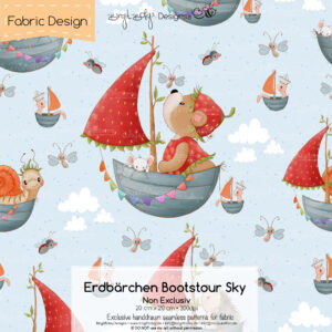 Stoffdesign Erdbärchen Bootstour • Sky • Non Exclusiv [Digital]