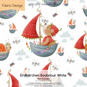 Stoffdesign Erdbärchen Bootstour • White • Non Exclusiv [Digital]