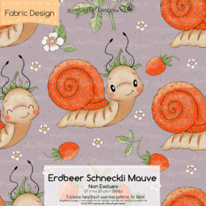 Stoffdesign Erdbeer Schneckli • Mauve • Non Exclusiv [Digital]