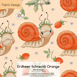 Stoffdesign Erdbeer Schneckli • Orange • Non Exclusiv [Digital]