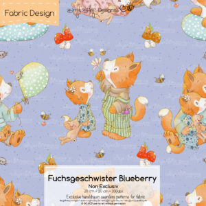 Stoffdesign Fuchsgeschwister • Blueberry • Non Exclusiv [Digital]