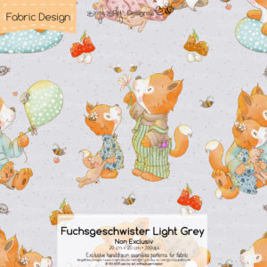 Stoffdesign Fuchsgeschwister • LightGrey • Non Exclusiv [Digital]