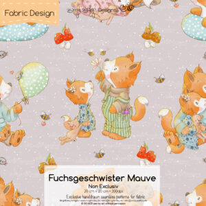 Stoffdesign Fuchsgeschwister • Mauve • Non Exclusiv [Digital]