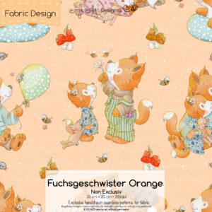 Stoffdesign Fuchsgeschwister • Orange • Non Exclusiv [Digital]