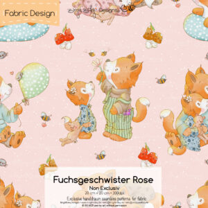 Stoffdesign Fuchsgeschwister • Rose • Non Exclusiv [Digital]