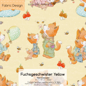 Stoffdesign Fuchsgeschwister • Yellow • Non Exclusiv [Digital]