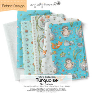 Stoffdesign Garden Picnic Day  Collection • Turquoise • Non Exclusiv [Digital]