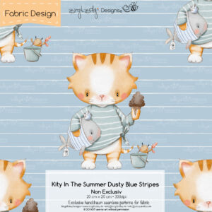 Stoffdesign Kity In The Summer • Dusty Blue Stripes • Non Exclusiv [Digital]