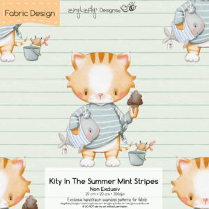 Stoffdesign Kity In The Summer • Mint Stripes • Non Exclusiv [Digital]