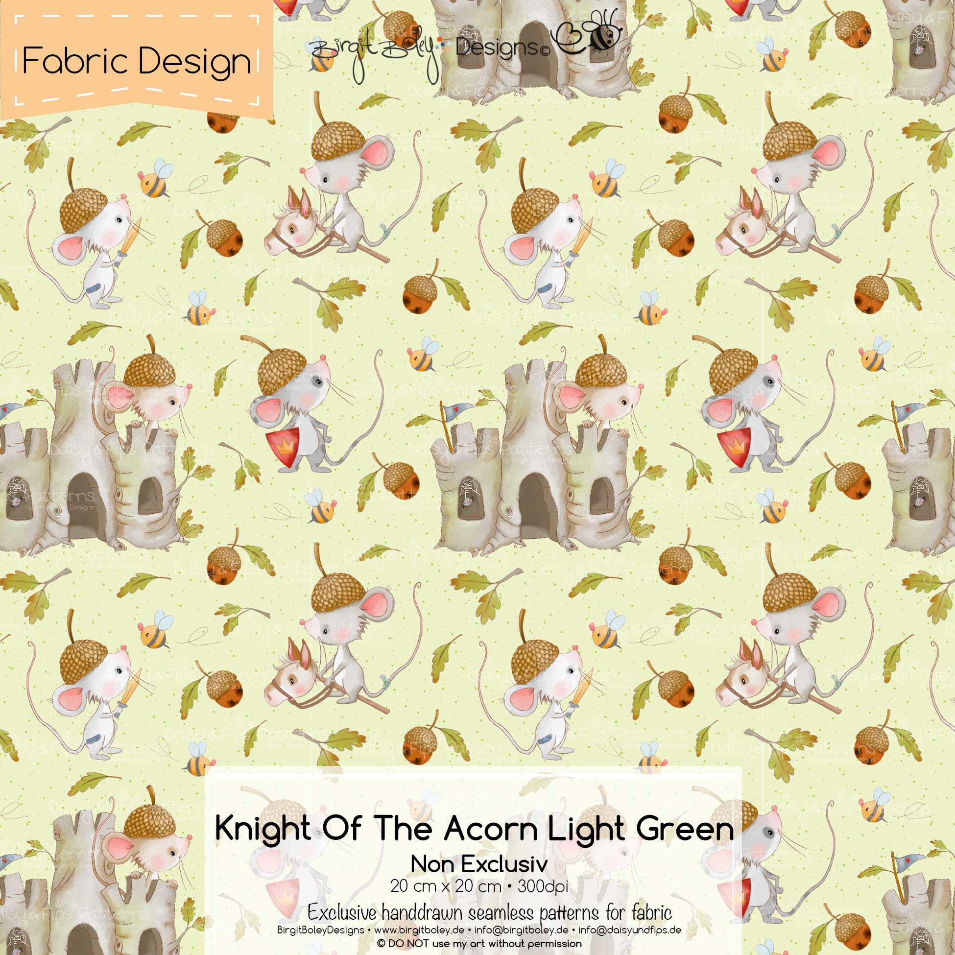 Stoffdesign Knight Of The Acorn • Light Green • Non Exclusiv [Digital] – Bild 2