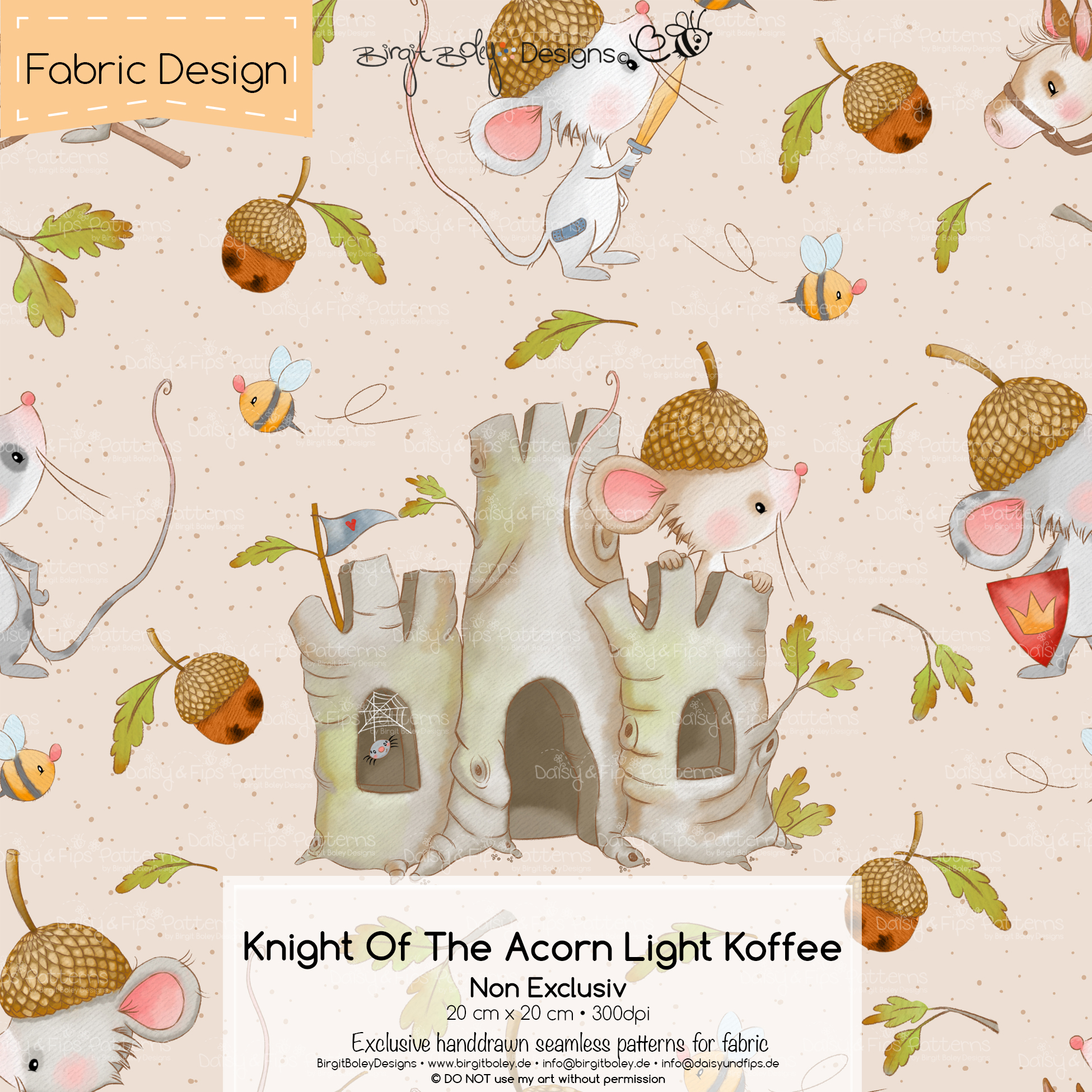 Stoffdesign Knight Of The Acorn • Light Koffee • Non Exclusiv [Digital]