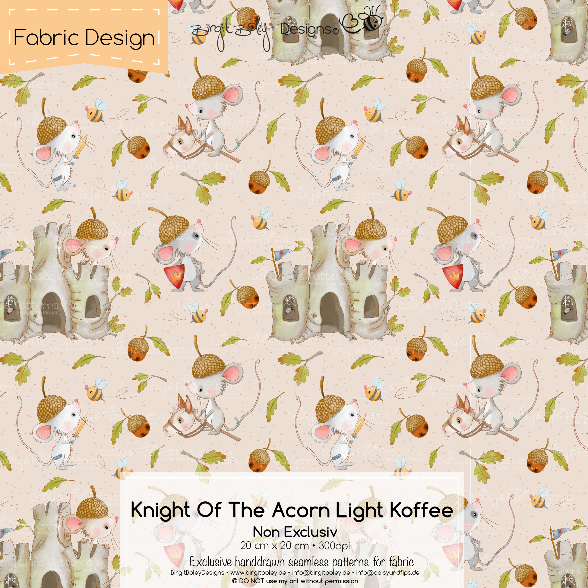Stoffdesign Knight Of The Acorn • Light Koffee • Non Exclusiv [Digital] – Bild 2