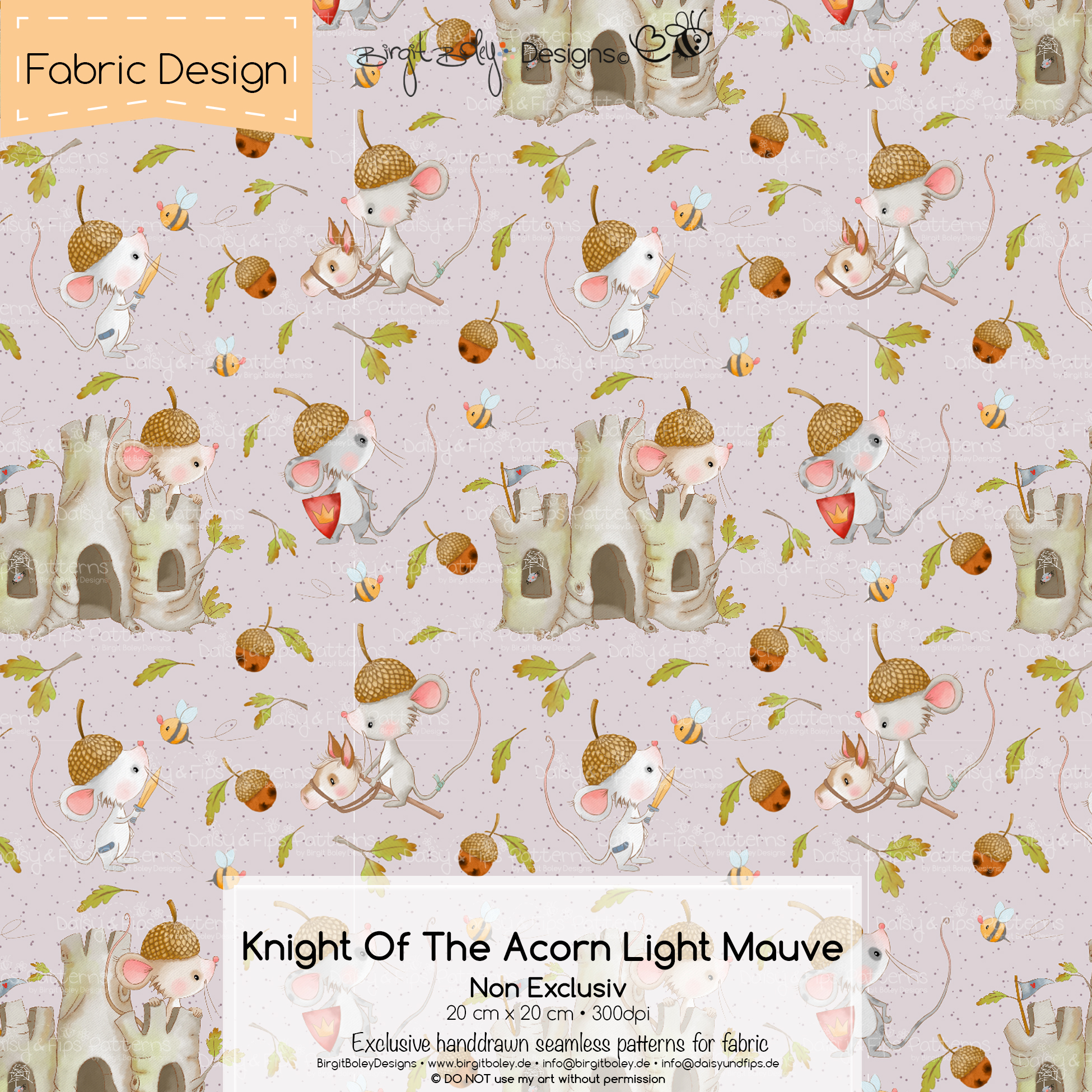 Stoffdesign Knight Of The Acorn • Light Mauve • Non Exclusiv [Digital] – Bild 2