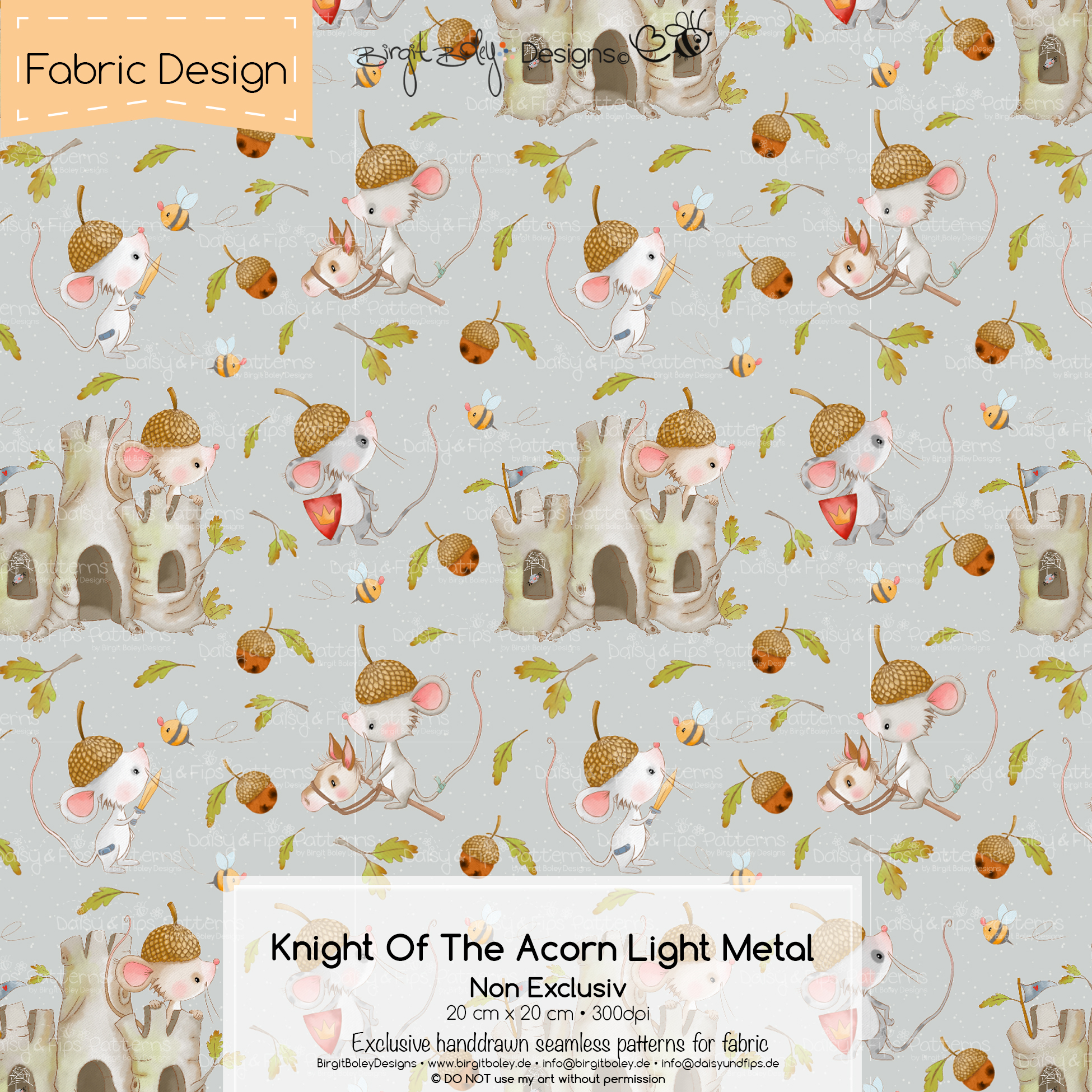 Stoffdesign Knight Of The Acorn • Light Metal • Non Exclusiv [Digital] – Bild 2