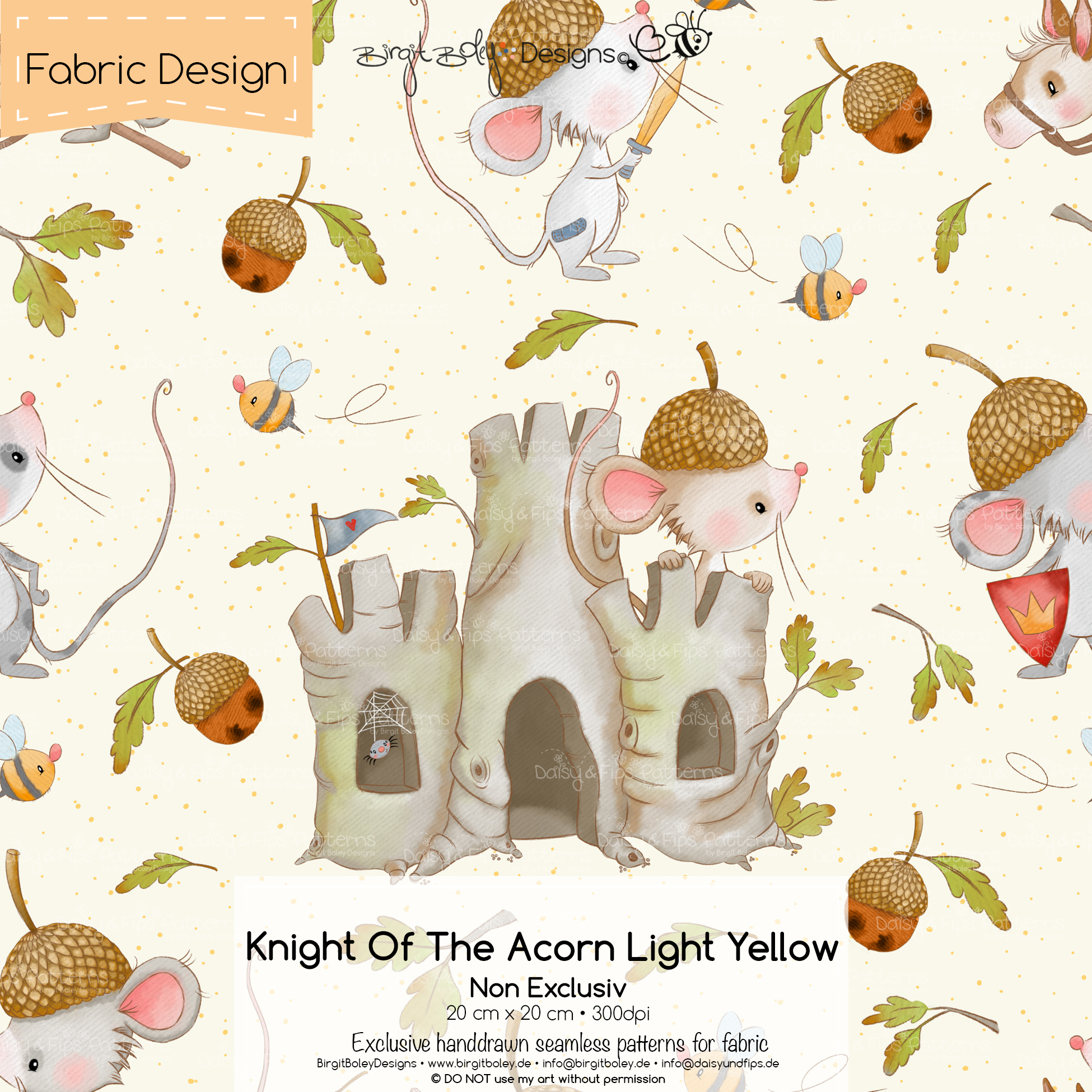 Stoffdesign Knight Of The Acorn • LightYellow • Non Exclusiv [Digital]