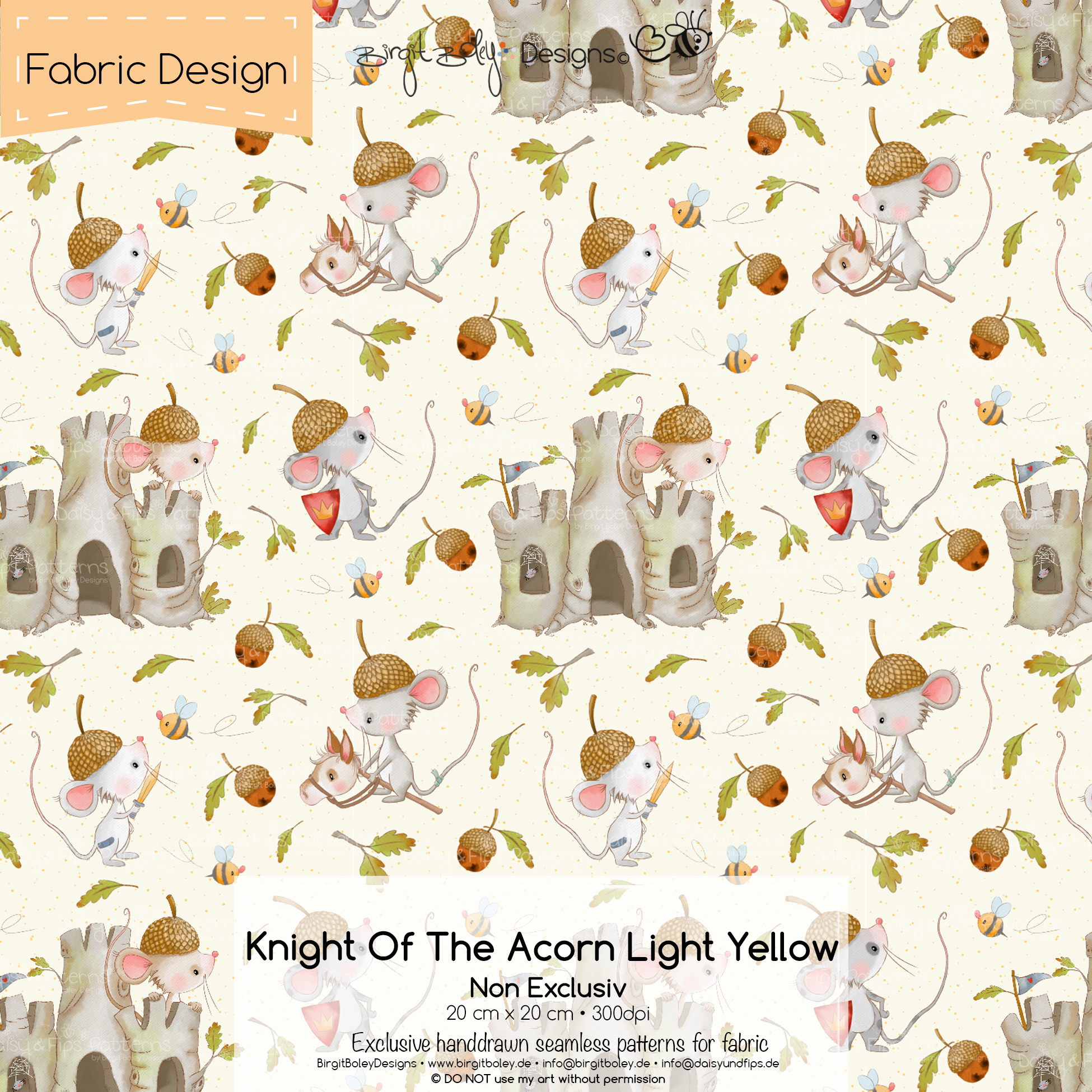Stoffdesign Knight Of The Acorn • LightYellow • Non Exclusiv [Digital] – Bild 2