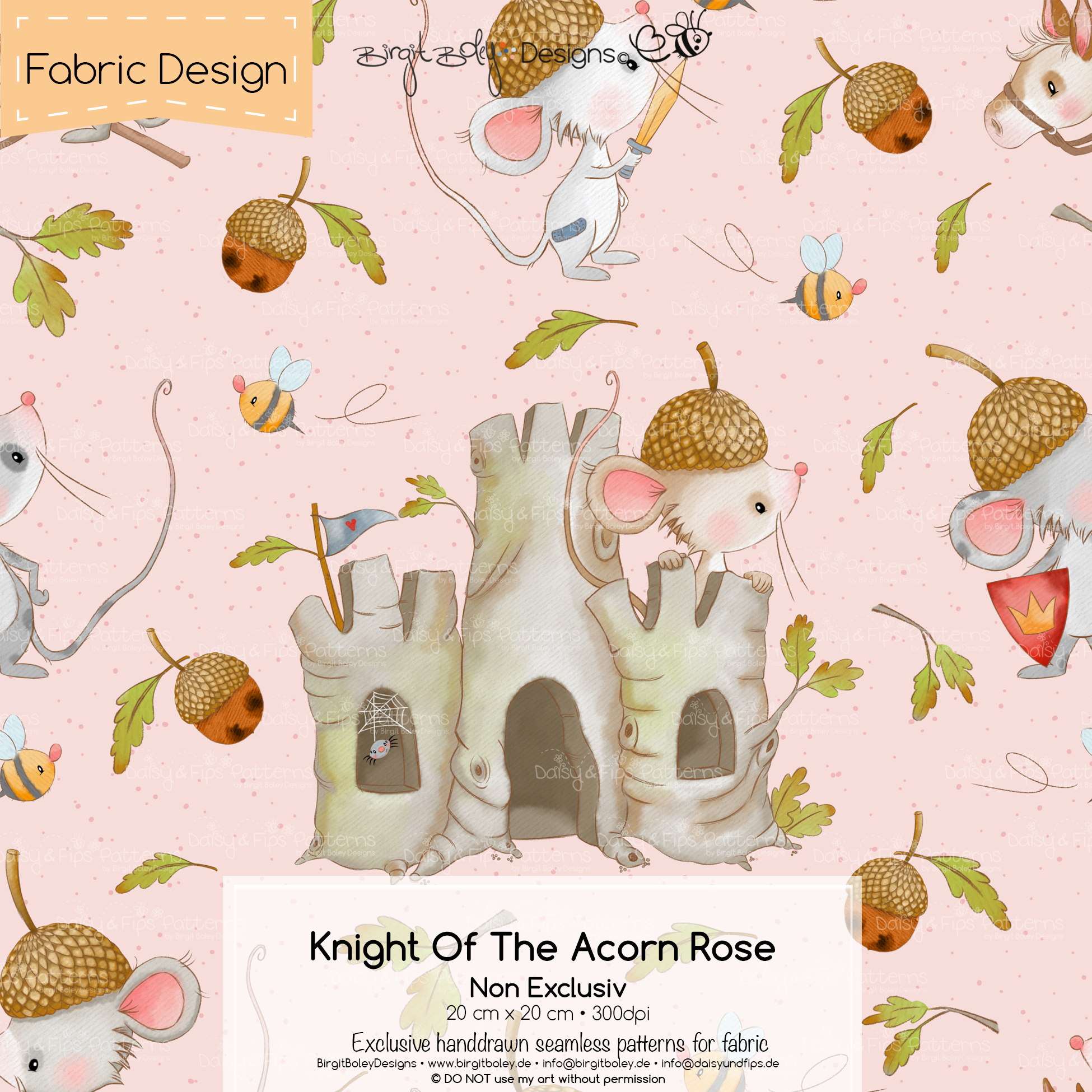 Stoffdesign Knight Of The Acorn • Rose • Non Exclusiv [Digital]
