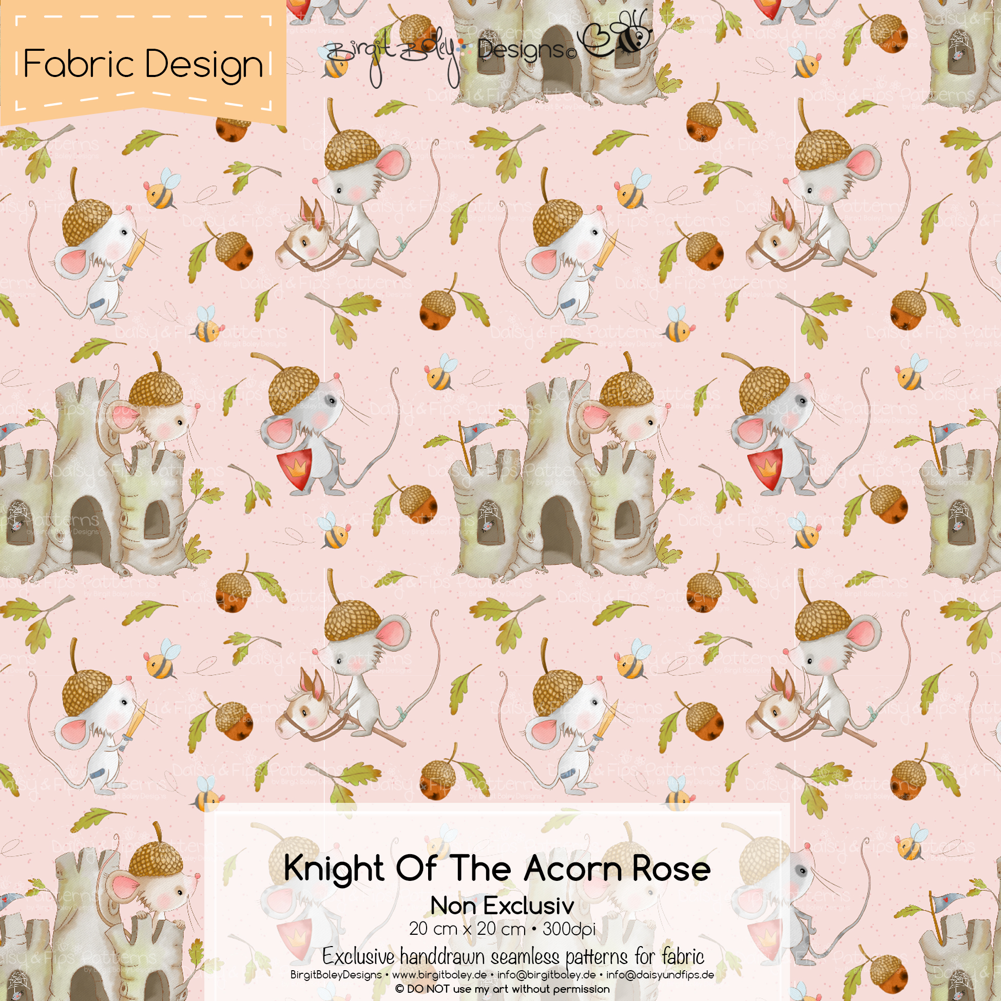 Stoffdesign Knight Of The Acorn • Rose • Non Exclusiv [Digital] – Bild 2