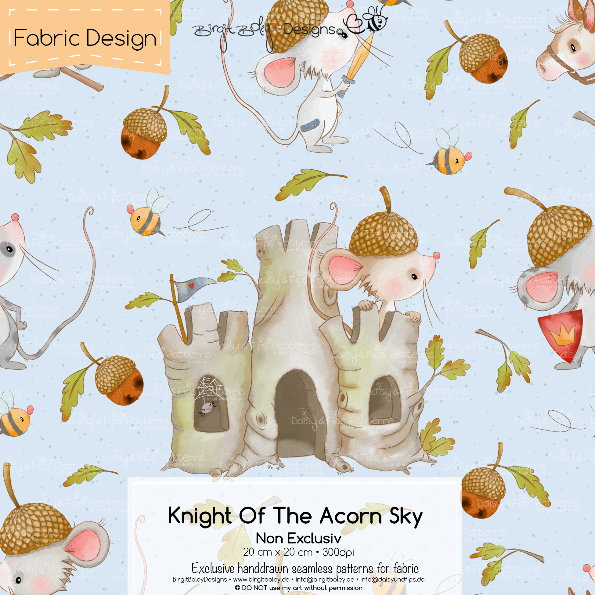 Stoffdesign Knight Of The Acorn • Sky • Non Exclusiv [Digital]