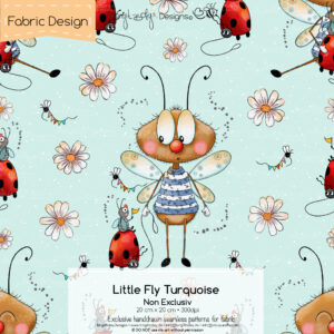 Stoffdesign Little Fly • Turquoise • Non Exclusiv [Digital]