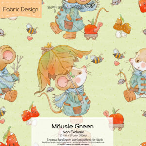 Stoffdesign Mäusle • Green • Non Exclusiv [Digital]