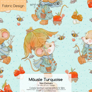 Stoffdesign Mäusle • Turquoise • Non Exclusiv [Digital]