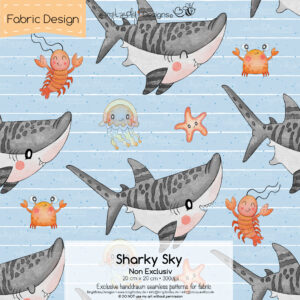 Stoffdesign Sharky • Sky • Non Exclusiv [Digital]