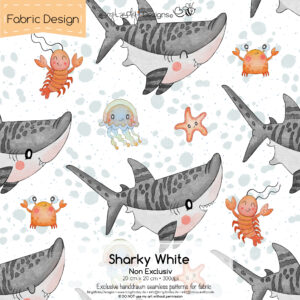 Stoffdesign Sharky • White • Non Exclusiv [Digital]