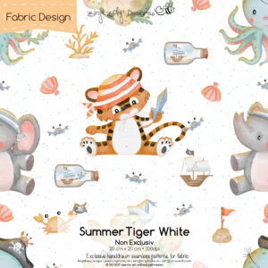 Stoffdesign Summer Tiger • White • Non Exclusiv [Digital]