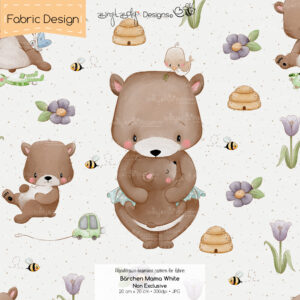Stoffdesign Bärchen Mama • White • Non Exclusive [Digital]