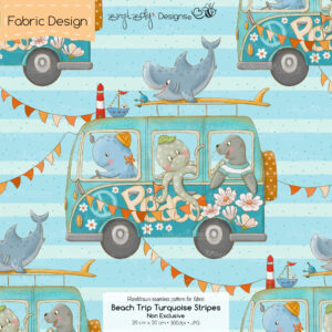 Stoffdesign Beach Trip • Turquoise Stripes • Non Exclusive [Digital]
