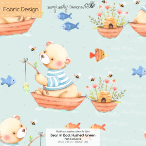 Stoffdesign Bear In Boat • Hushed Green • Non Exclusive [Digital]
