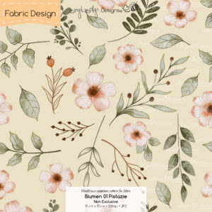 Stoffdesign Blumen_01 • Pistazie • Non Exclusive [Digital]