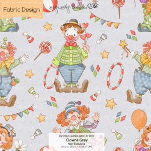 Stoffdesign Clowns • Grey • Non Exclusive [Digital]