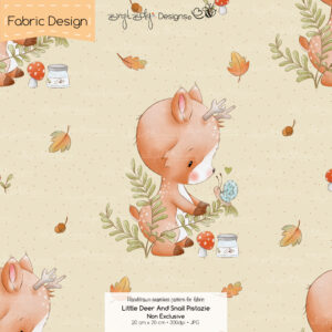 Stoffdesign Little Deer And Snail • Pistazie • Non Exclusive [Digital]